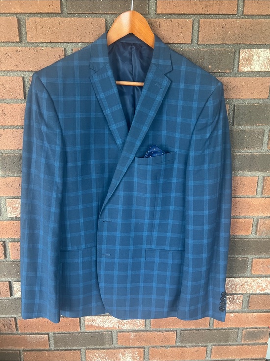 Nick Graham Other - Men's Blue Windowpane Sport Coat - Tailored Modern Fit